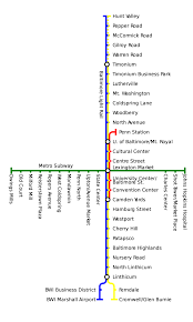 Metro Subway Mapa Del Metro De Baltimore Estados Unidos Transit Map Subway Map Metro Map