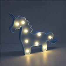 Merdes Decorative Blue Unicorn Led Light Cute Night Table Lamp Light For Kids Room Bedroom Gift Fiesta Party Ga Nursery Night Light Outdoor Garland Night Light