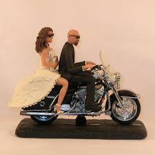 Items Similar To Motorcycle Wedding Cake Topper Bald Groom Bride Holding White Bible On Ets Biker Wedding Wedding Cake Toppers Motorcycle Motorcycle Wedding