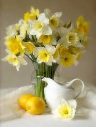 Still Life In Yellows Whites Beautiful Flowers Daffodils Beautiful Flower Arrangements
