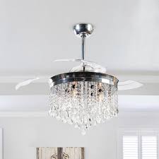Ceiling fans may still be notorious for being eyesores, but plenty of models now exist without the gaudy candelabra lights and annoying pull chains. Ceiling Fans With Lights Remote Control 42 Inch Retractable Blades Chandelier Fans Bulbs Not Included F4706 Walmart Com Walmart Com