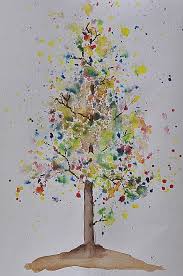 Water Bottle Spray Painting Tree Art Watercolor Tree Watercolor Trees