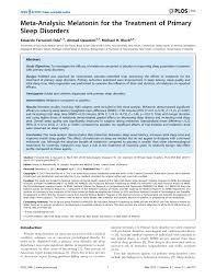 Pdf Meta Analysis Melatonin For The Treatment Of Primary