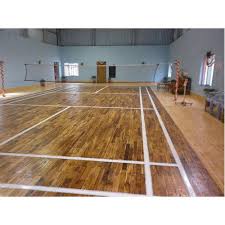 The biggest influences on the overall investment are going to be size, site preparation and the components (bells and whistles) for the court. Indoor Brown Badminton Court Wooden Flooring Rs 320 Square Feet Sports Hub Id 19910501373
