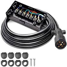 Check spelling or type a new query. Amazon Com Snowyfox 7 Way Trailer Plug Cord Junction Box Heavy Duty 7 Pin Trailer Wiring Harness Inline Cord Cable Weatherproof Corrosion Resistant 8 Feet Automotive