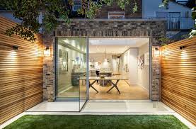 Garten Terrasse Wandverkleidung Holz Rasen Verglasung Wandverkleidung Holz Wandverkleidung Terrasse