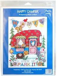 Welcome to camp cross stitch. Imaginating Happy Camper Cross Stitch Kit 123stitch