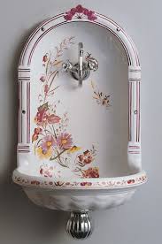herbeau handpainted niche fountain sink