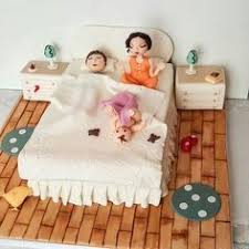 Kekperest Yatak Bed Baby Bebek Yoga Meditation Cool Sugar Art Cake Topper Girl Handmade Fondant Seker Ham Bed Cake Mother Birthday Cake Girl Cakes