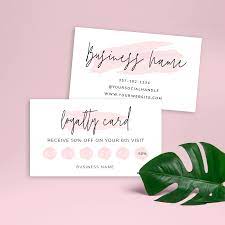 Free loyalty card templates for photoshop & illustrator. Feminine Loyalty Card Template Printable Beauty Salon Rewards Cards