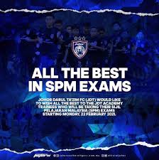 Sijil pelajaran malaysia (spm) 2011 results release date (tarikh keputusan peperiksaan spm 2011) is 21 march 2012 (wednesday). Johorsoutherntigers On Twitter All The Best In Spm Exams Johor Darul Ta Zim Fc Jdt Would Like To Wish All The Best To The Jdt Academy Trainees Who Will Be Taking Their Sijil