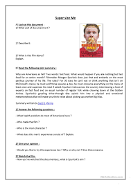 Super size me worksheet answers english teaching worksheets from supersize me worksheet answers , source: Supersize Me English Esl Worksheets For Distance Learning And Physical Classrooms