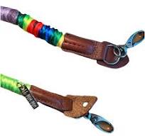 Le Pom Pom Camera Strap Ella Leather Ends Clips USA Made Retail $88 30"  Colorful