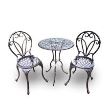 Unbranded Grace 3 Piece Cast Metal Bistro Set Hd3719 3 Ab The Home Depot 3 Piece Bistro Set Bistro Set Oakland Living