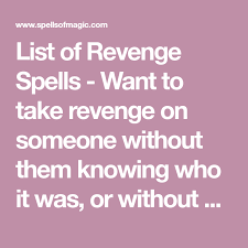 Revenge Spells Free Magic Spells Revenge Spells Banishing Spell Bad Luck Spell