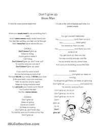 Don T Give Up By Bruno Mars Grammar Practice Practices Worksheets Grammar Practice Act Practice