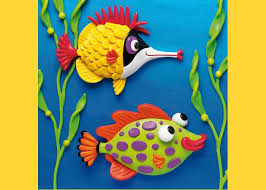 Two Clay Art Tropical Fish Greeting Card for Sale by Amy Vangsgard