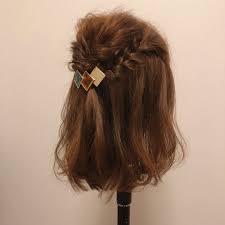 2019 的 結婚式お呼ばれhairarrange ハーフアップ セルフアレンジ