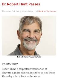 Walmac joins the Hagyard family and so many in the Thoroughbred community  in mourning the loss of Dr. Hunt. His kindness and devotion to the horses  left an unforgettable mark that will