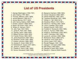 President tier list united states presidents (all). Printable List Of Presidents Of The United States Of America Pdf