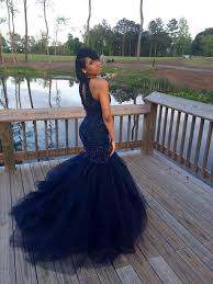 Black And Dark Blue Prom Dress Poodle Prom Dress Blue Mermaid Prom Dress Prom Dresses Blue Dark Blue Prom Dresses