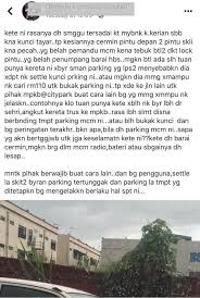 I terangkan masalah aku dan operator tu jokingly tanya, kenapa tak pecah dia punya gelas? kalau boleh, memang aku nak pecahkan kaca kereta dia. Citycarpark Kes Pecah Kunci Kenderaan Wft6385 Pada Facebook