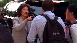 If you remember chao resigned from her position with the trump administration on january 7th, the day after the president spoke in washington dc before mike pence stabbed the president and the american people in the back. Chao To Protesters Leave My Husband Alone Cnn Video