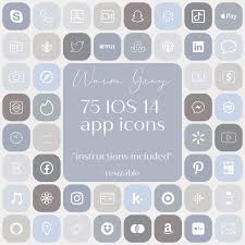 Soft Grey Aesthetic Iphone App Icons 75 App Icon Pack App Icon Iphone App Design Iphone Apps
