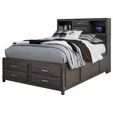 Duncan brown cherry big bookcase twin trundle bed with storage. Signature Design By Ashley Caitbrook Full Captain S Bed With Bookcase Headboard Royal Furniture Captain S Beds