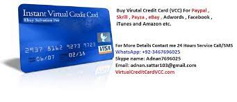 You can buy a credit card using an online checking account such as paypal, payoneer, or skrill, whichever is convenient for you. Buy Instant Virtual Credit Card Vcc For Ebay Facebook Twitter Itunes Paypal Skrill Payza And Online Shopping Etc Virtual Credit Card Credit Card Adwords
