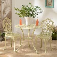 Ivory Fleur De Lis Cast Iron Bistro Set Outdoor Patio Furniture Sets Patio Decor Patio Furnishings