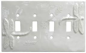 4 Gang Quad Toggle Ceramic Art Light Switch Cover Plates Honeybee Ceramics
