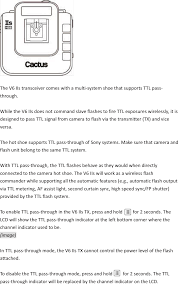 To perform a firmware update. Wftv6iis Cactus Wireless Flash Transceiver V6 Iis User Manual V6iis Harvest One
