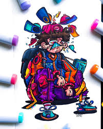 Gawx Art On Instagram Just Finished This Crazy Character And I M Quiet Happy With The Result Filmed The W Doodle Art Drawing Graffiti Style Art Doodle Art