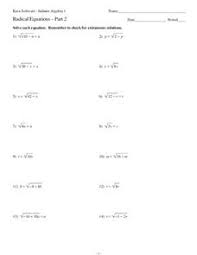 Remember, anything you do to one side of the equation you must do to the. Radical Functions And Equations Lesson Plans Worksheets Lesson Planet