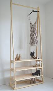 Handmade Natural Wood Clothes Rack Clothes Rail With 3 Shelves Wood Clothes Diy Clothes Rack Clothes Rail