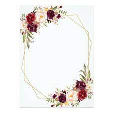 Burgundy Floral Calligraphy Geometric Wedding Invitation Zazzle Com Geometric Wedding Invitation Wedding Invitation Card Design Flower Wedding Invitation