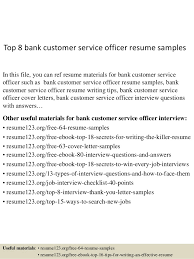 top 8 bank customer service officer
