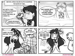 Bishoujo Senshi Sailor Moon R English Rom A Hilarious Sailor Pluto Setsuna Meiou Doujinshi Comic Gag About Her Fear Of Cockroaches While Guarding The Tim Sailor Moon Funny Sailor Pluto Sailor Moon Meme