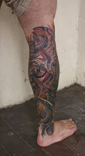 Colored Biomechanical Leg Tattoos For Men Leg Tattoo Men Leg Tattoos Tattoos For Guys