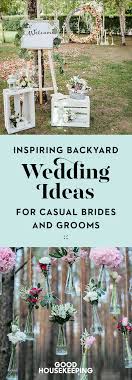 For a casual setting, cover tables in blue and white checks and fill mason jars with fresh picked wildflowers. Backyard Wedding Ideas Inspiration For Outdoor And Backyard Weddings 2020