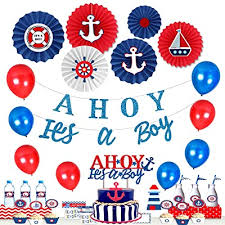 Use them to create diy nautical decorations. Buy Nautical Baby Shower Decorations For Boy Ahoy Its A Boy Baby Shower Decorations Party Supplies Kit By Homond Unique Nautical Themed Paper Fans Cake Topper Online In Turkey B083w8rcj2