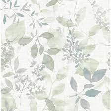 Mystyle Whites Off Whites Vinyl Peel Stick Wallpaper Roll Covers 28 2 Sq Ft Ms3939hd The Home Depot Botanical Wallpaper Watercolor Wallpaper Farmhouse Wallpaper