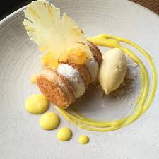 Coconut Mille Feuille House Made Caramelized Puff Pastry Coconut Creme Diplomat Rum Roasted Pineapple Pas Spring Desserts Fine Dining Desserts Food Plating
