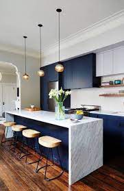 Navy Blue Kitchen Furniture Pendant Lamps Kitchen Interior Modern Kitchen Design Kitchen Design