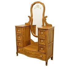 Late 20th Century Vintage Pulaski Furniture Keepsakes Collection Oak Vanity Pulaski Furniture Vintage Nightstand Furniture