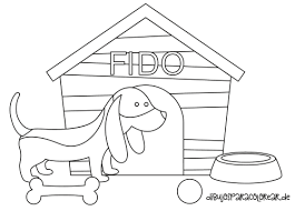 Dibujo Para Colorear De Un Perro De Https Www Dibujosparacolorear De Dibujo Perro Hueso Casita Juguetes Fido