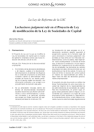 Https Www Ga P Com Wp Content Uploads 2018 03 La Business Judgment Rule En El Proyecto De Ley De Modificacion De La Ley De Sociedades De Capital Pdf
