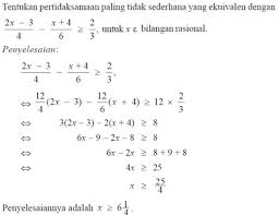 Ruas kanan pada pertidaksamaan di atas belum tentu bernilai positif. Pengertian Pertidaksamaan Linear Satu Variabel Ptlsv
