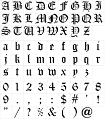 Same as the old english font set above without the additional inside lines. Old English Five Font Download Tattoo Lettering Gothic Lettering Lettering